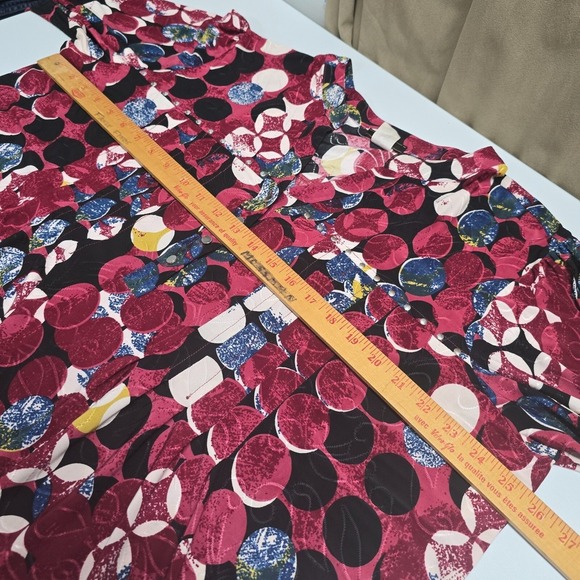 Vera Rose Top Womens 3X Henley 3/4 Sleeve Stretch Art To Wear Maximalist - Picture 8 of 12